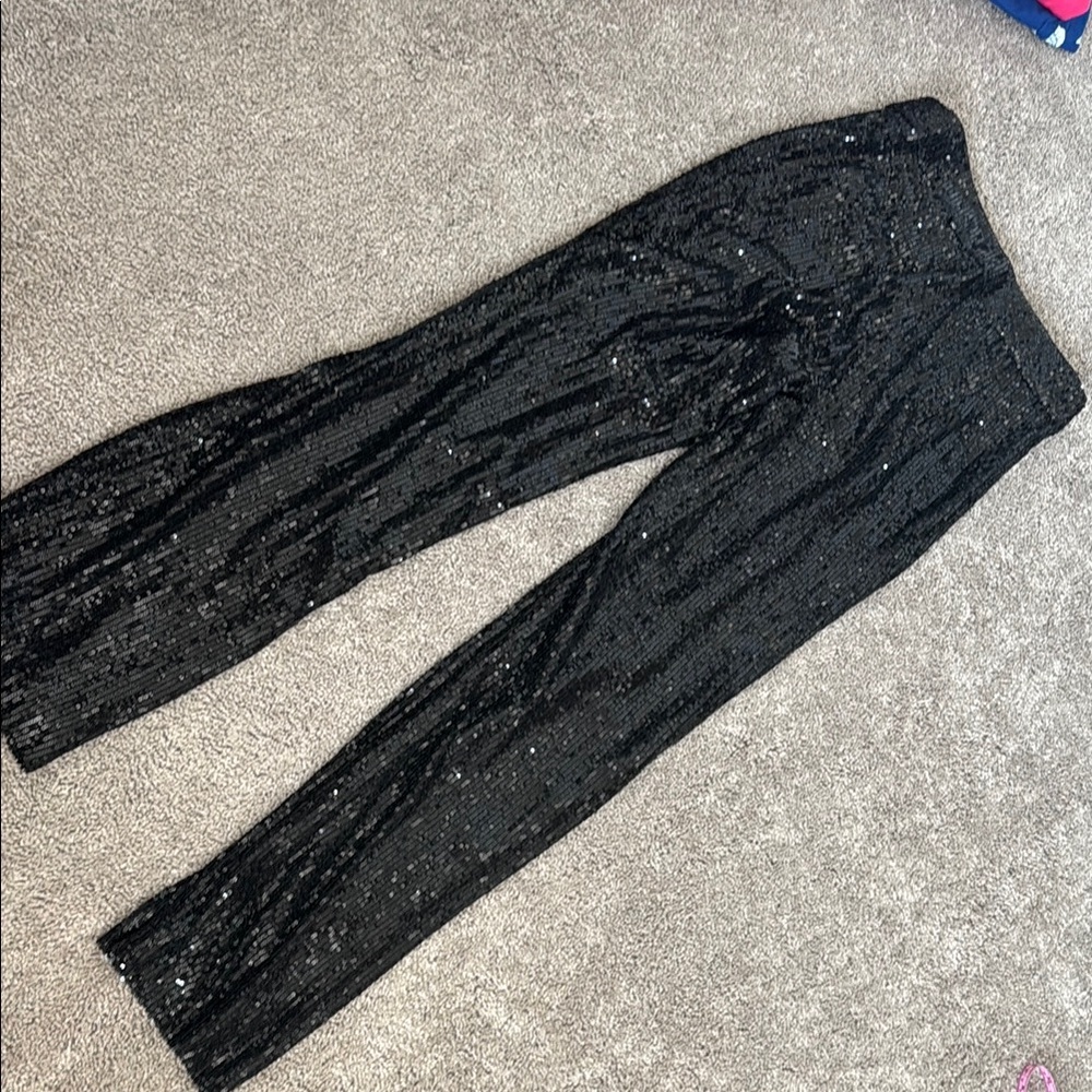 LOFT Black Sequin Trousers size 0